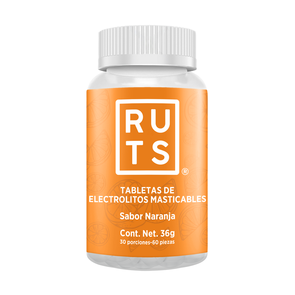 Electrolitos Masticables sabor Fresa | Frasco con 60 tabletas (30 dosis)