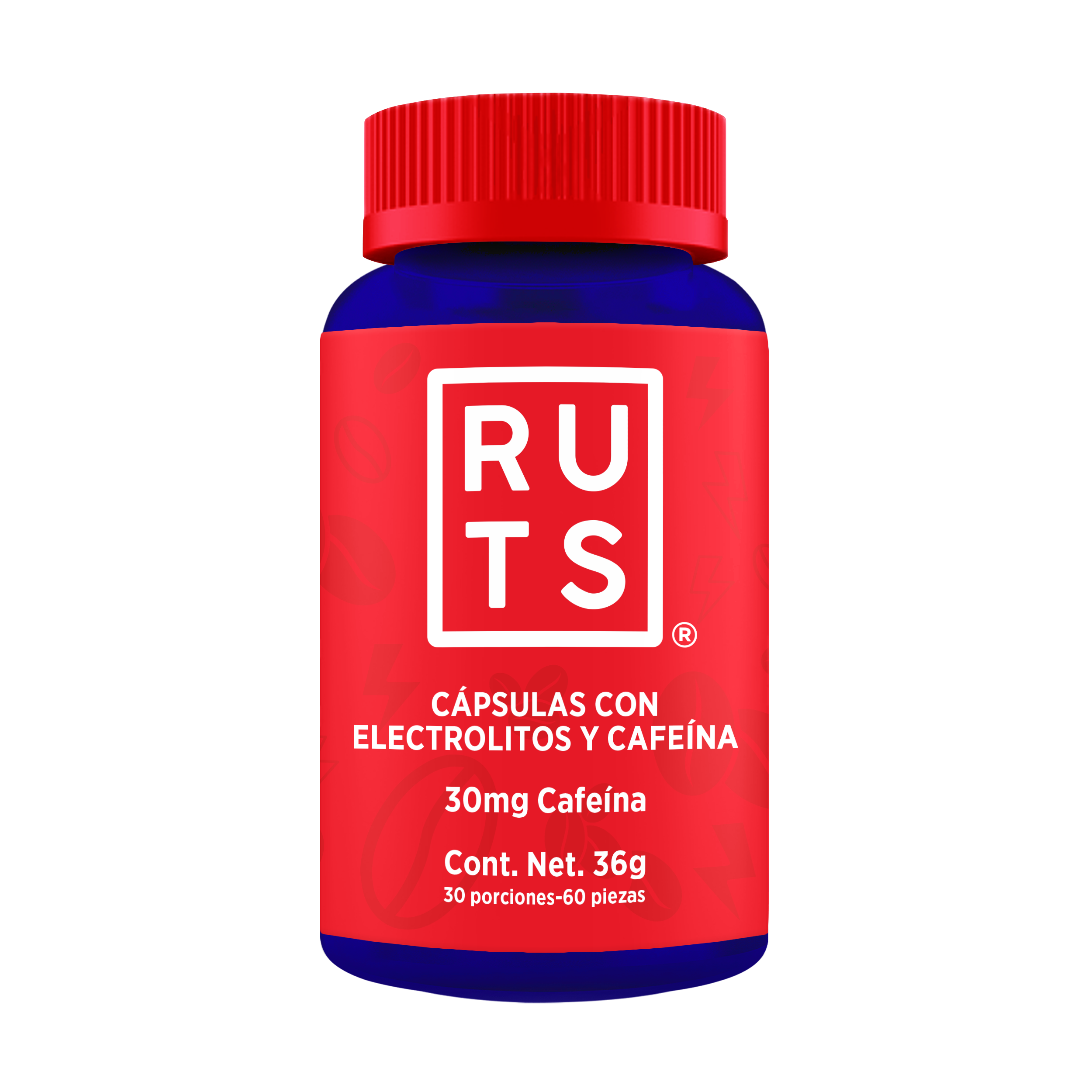 Electrolitos + 30mg Cafeína | Frasco con 60 cápsulas (30 dosis)