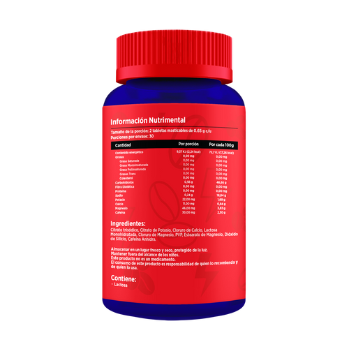 Electrolitos + 30mg Cafeína | Frasco con 60 cápsulas (30 dosis)