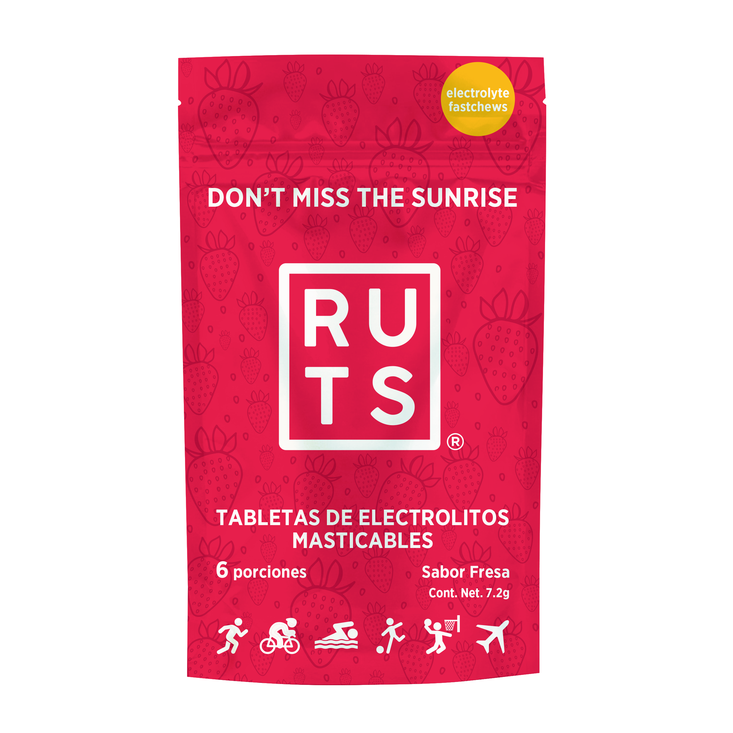 Electrolitos Masticables sabor Fresa | Caja con 12 sobres de 6 dosis c/u