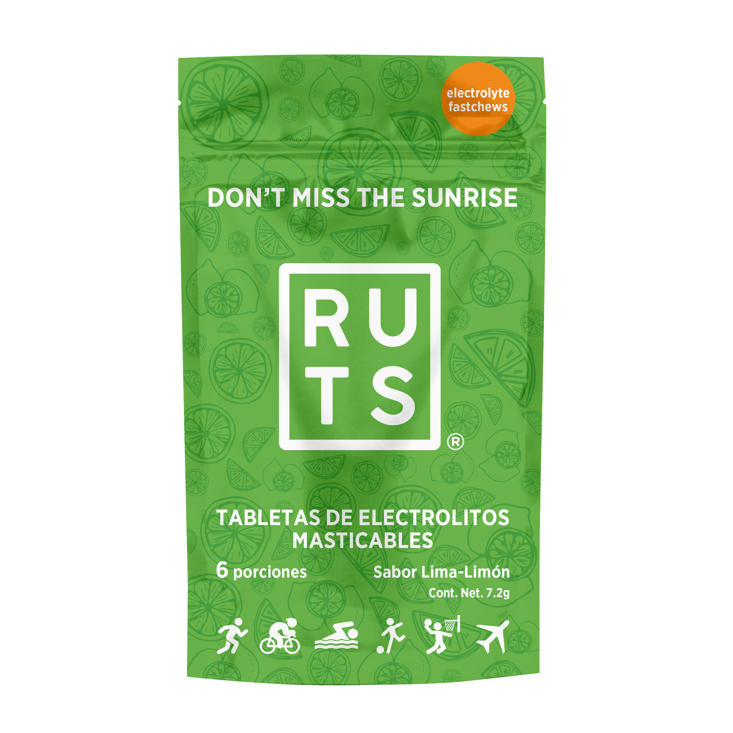 Electrolitos masticables sabor Lima-Limón | Caja con 12 sobres de 6 dosis c/u