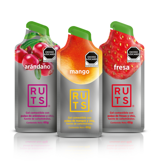 Geles Energéticos Mix de Sabores (Arándano, Fresa y Mango)