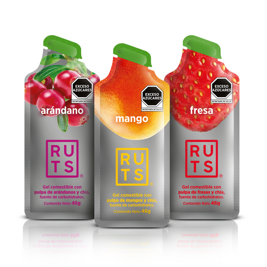 Geles Energéticos Mix de Sabores (Arándano, Fresa y Mango)