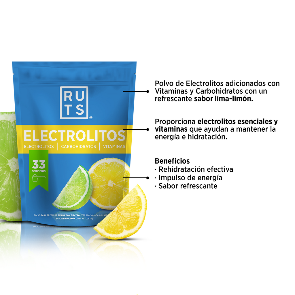 Electrolitos en Polvo + Vitaminas + Carbohidratos sabor Lima-Limón