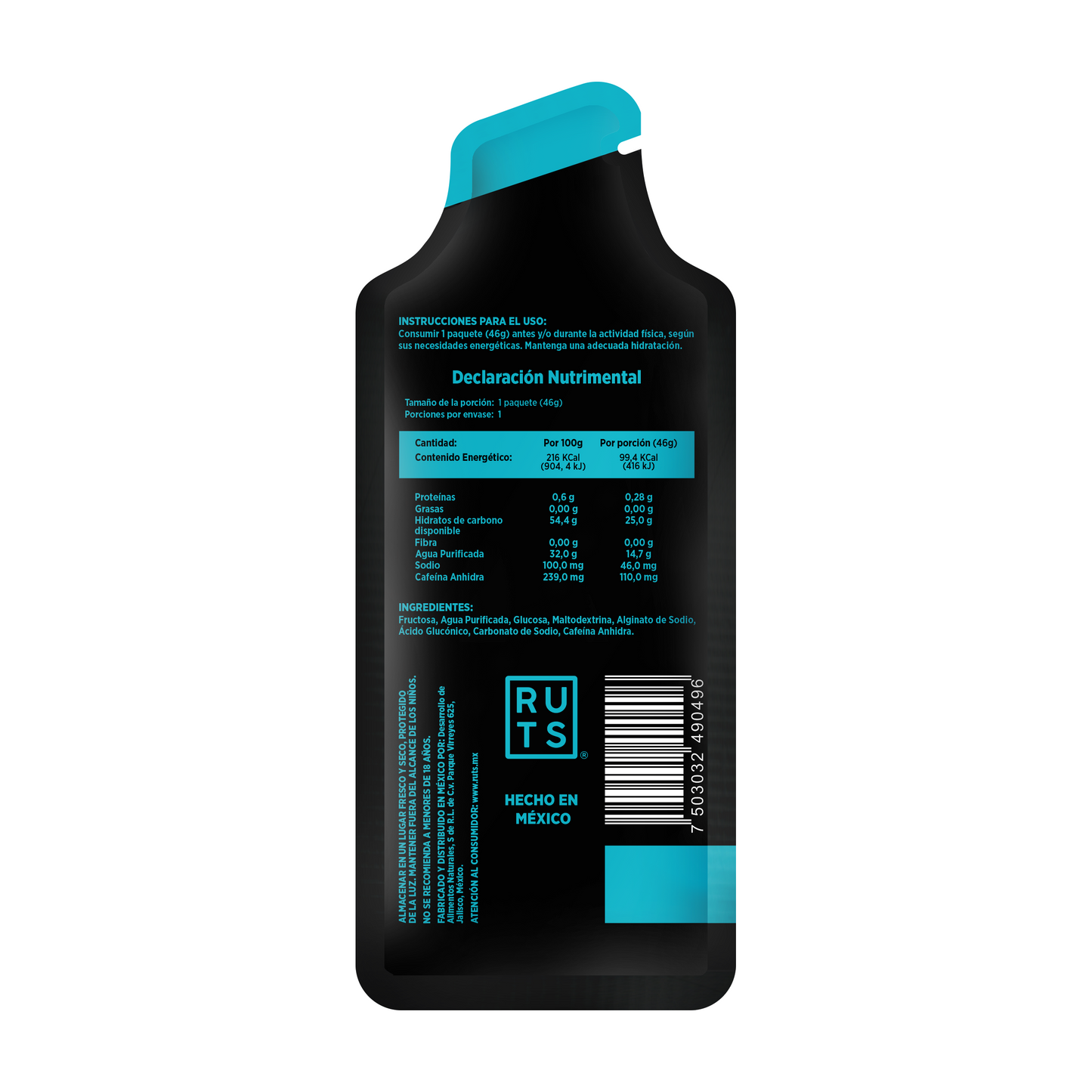 Hydrogel sabor Natural con 110mg Cafeína